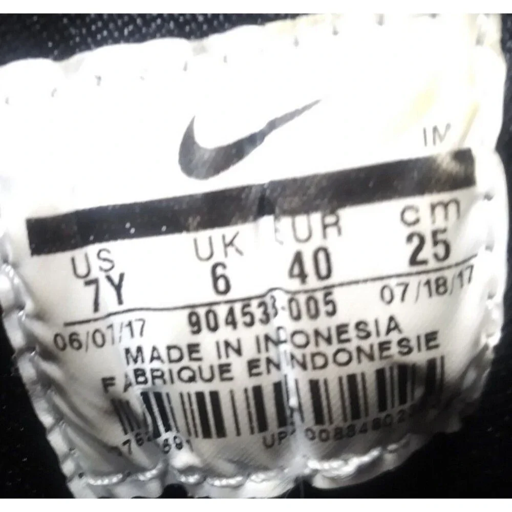 Nike Air Huarache Run SE Shoes Size 7 Y Sneakers Metallic Gold Black White